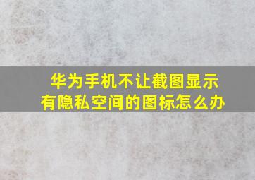 华为手机不让截图显示有隐私空间的图标怎么办