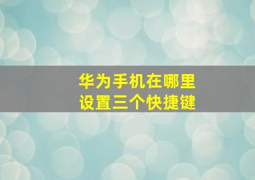 华为手机在哪里设置三个快捷键