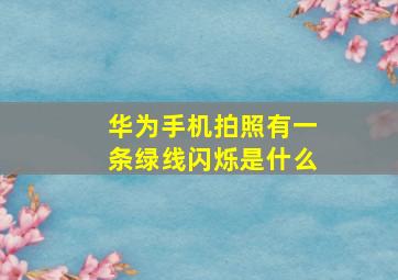 华为手机拍照有一条绿线闪烁是什么