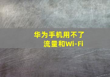 华为手机用不了流量和Wi-Fi