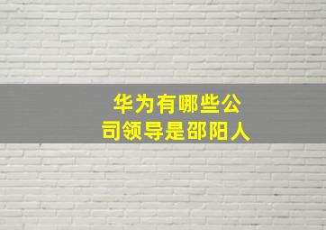 华为有哪些公司领导是邵阳人