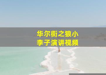 华尔街之狼小李子演讲视频