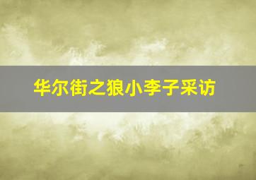 华尔街之狼小李子采访