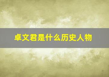 卓文君是什么历史人物