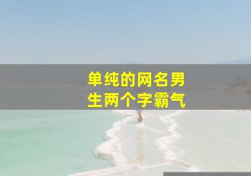 单纯的网名男生两个字霸气