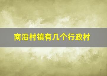 南沿村镇有几个行政村