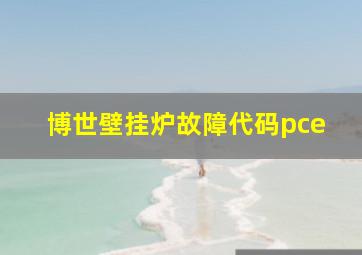 博世壁挂炉故障代码pce