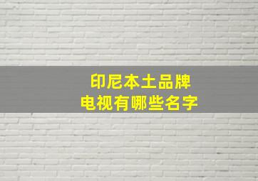 印尼本土品牌电视有哪些名字