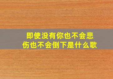 即使没有你也不会悲伤也不会倒下是什么歌