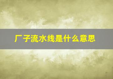 厂子流水线是什么意思