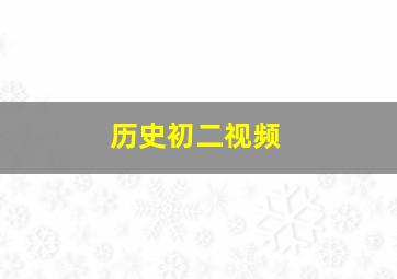 历史初二视频