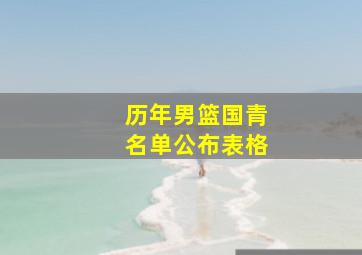 历年男篮国青名单公布表格