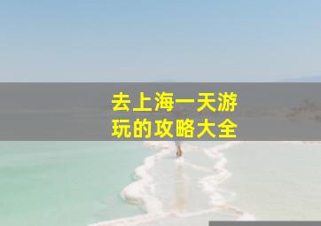 去上海一天游玩的攻略大全