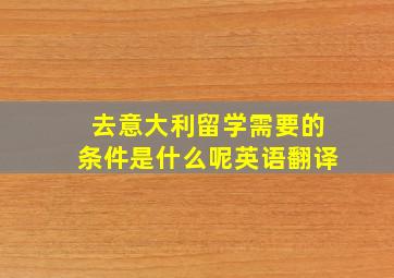 去意大利留学需要的条件是什么呢英语翻译