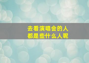 去看演唱会的人都是些什么人呢