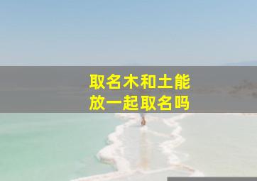 取名木和土能放一起取名吗