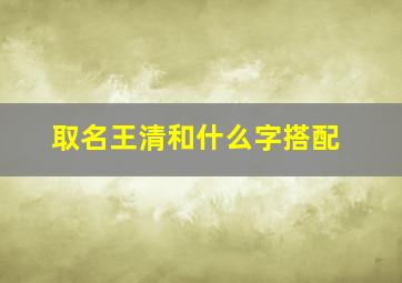 取名王清和什么字搭配