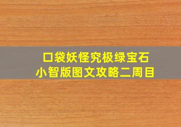 口袋妖怪究极绿宝石小智版图文攻略二周目