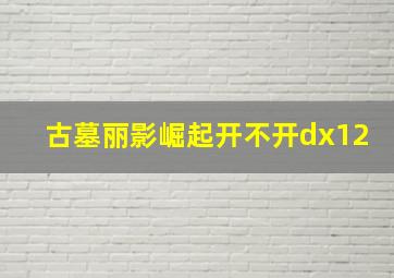 古墓丽影崛起开不开dx12