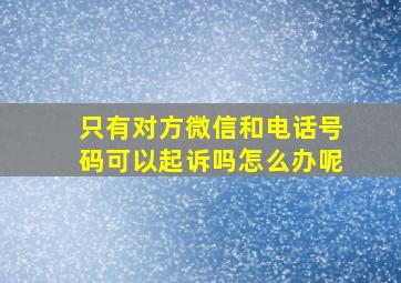 只有对方微信和电话号码可以起诉吗怎么办呢