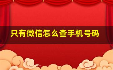 只有微信怎么查手机号码