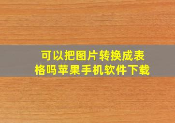 可以把图片转换成表格吗苹果手机软件下载