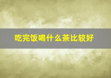 吃完饭喝什么茶比较好