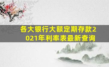 各大银行大额定期存款2021年利率表最新查询