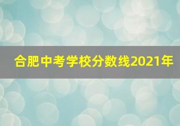 合肥中考学校分数线2021年