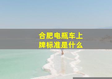 合肥电瓶车上牌标准是什么