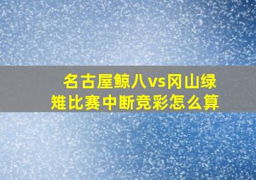 名古屋鲸八vs冈山绿雉比赛中断竞彩怎么算