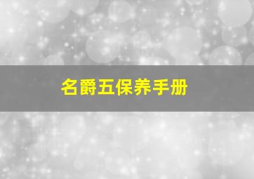 名爵五保养手册