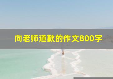 向老师道歉的作文800字