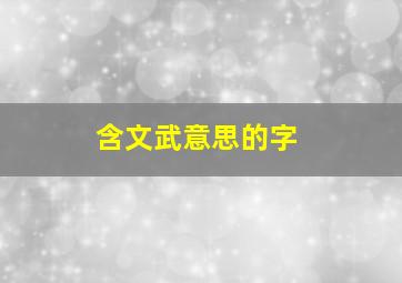 含文武意思的字