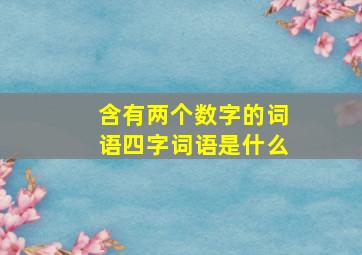 含有两个数字的词语四字词语是什么