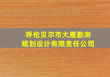 呼伦贝尔市大雁勘测规划设计有限责任公司