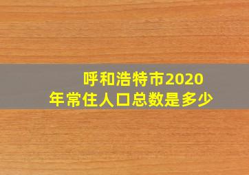 呼和浩特市2020年常住人口总数是多少