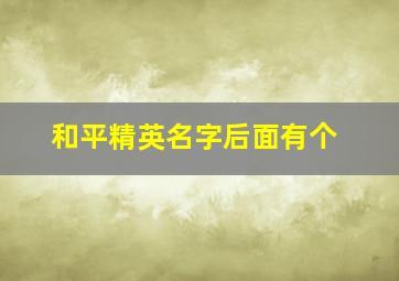 和平精英名字后面有个