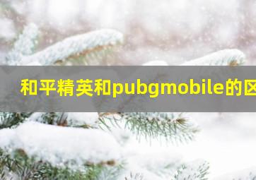 和平精英和pubgmobile的区别