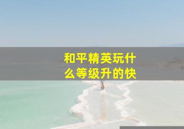 和平精英玩什么等级升的快