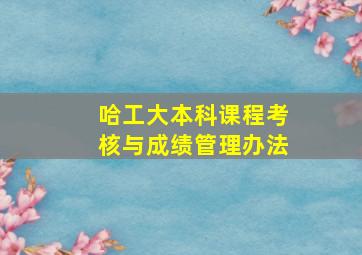 哈工大本科课程考核与成绩管理办法