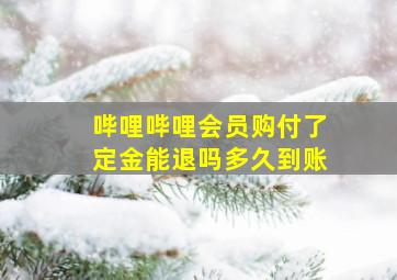 哔哩哔哩会员购付了定金能退吗多久到账