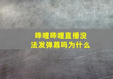 哔哩哔哩直播没法发弹幕吗为什么