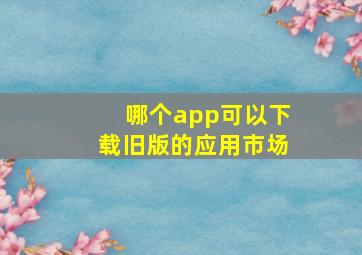 哪个app可以下载旧版的应用市场