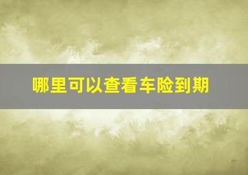 哪里可以查看车险到期