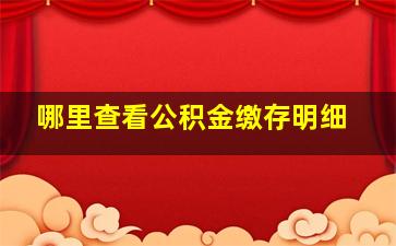 哪里查看公积金缴存明细