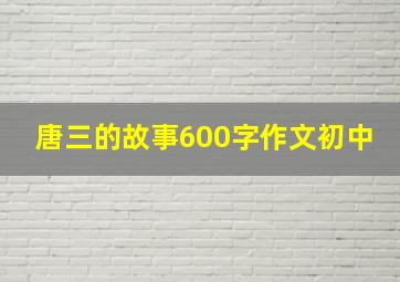 唐三的故事600字作文初中