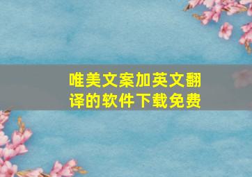 唯美文案加英文翻译的软件下载免费