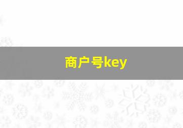 商户号key