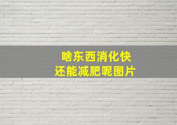 啥东西消化快还能减肥呢图片